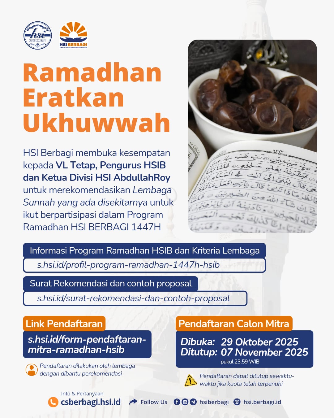 Ramadhan 1447 Hijriyah: HSI BERBAGI Mengajak Mitra Strategis Alirkan Kebaikan